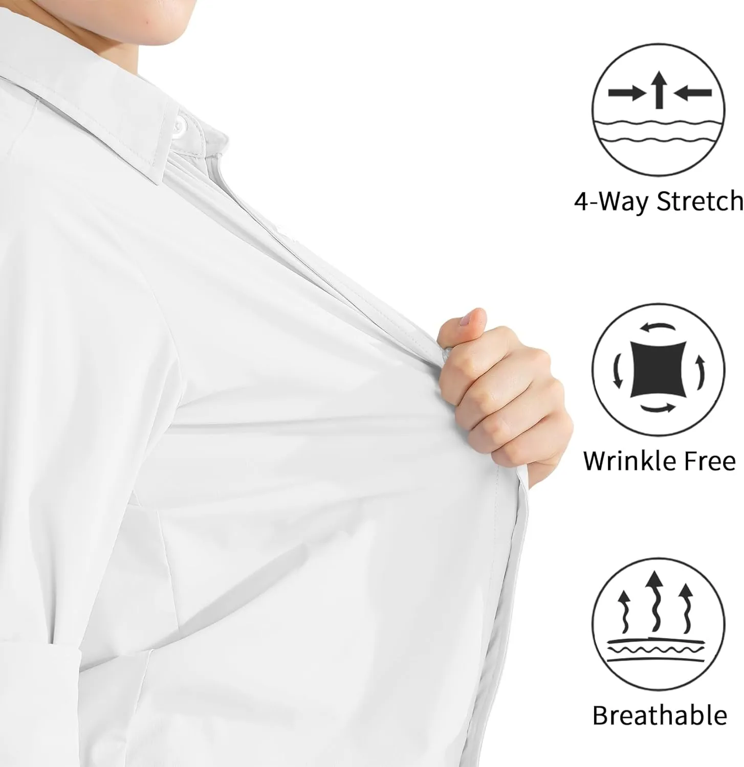 2T-16Y Boys' Stretch Long Sleeve Button Down Toddler Dress Shirt Wrinkle Free Oxford Uniform Shirt with Chest Pocket