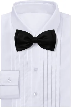 A&J DESIGN Boys Tuxedo Shirt Kids Pleated Dress Shirts with Bow Tie for 2-7 Years Old Boys Button Down Shirt