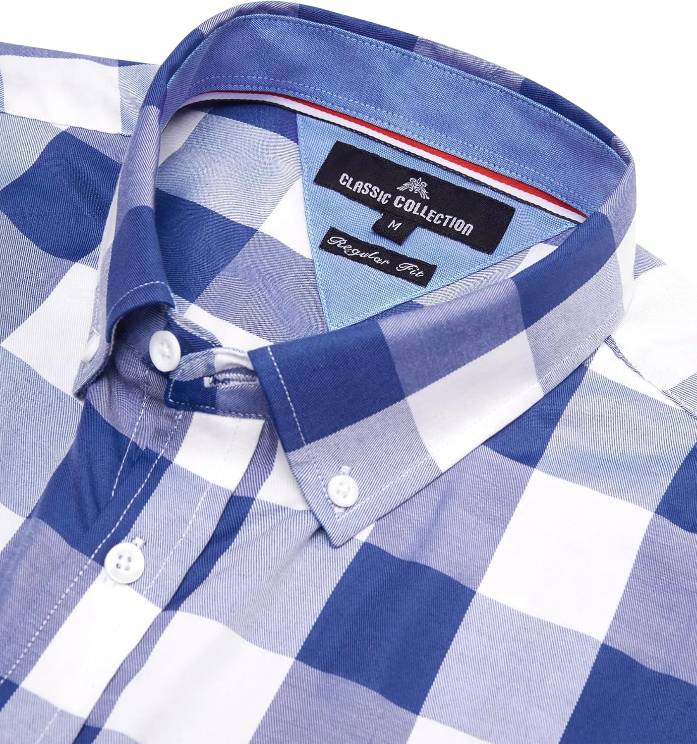 Alimens & Gentle Mens Plaid Short Sleeve Button Down Shirts Cotton Regular Fit Casual Gingham Shirts