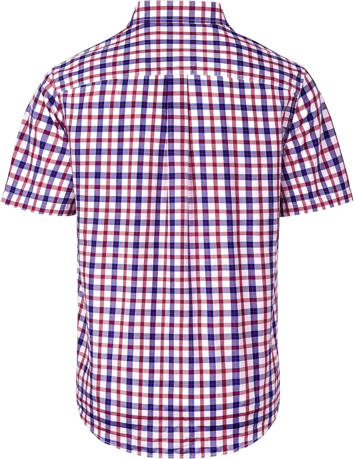 Alimens & Gentle Mens Plaid Short Sleeve Button Down Shirts Cotton Regular Fit Casual Gingham Shirts