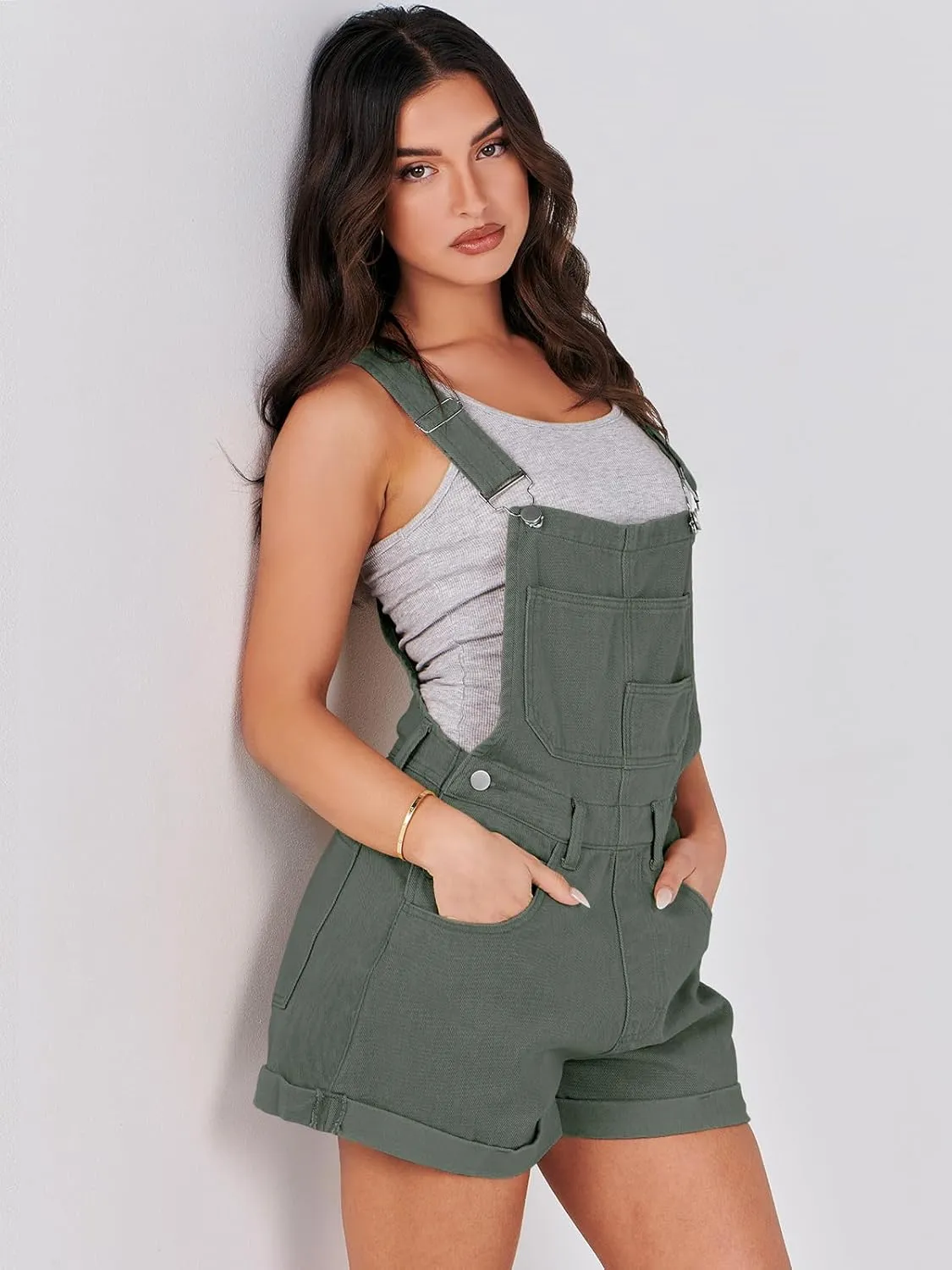 ANRABESS Overalls for Women Denim Shorts Overalls 2025 Summer Casual Loose Fit Adjustable Rompers Jean jumpsuit Bib Shortalls