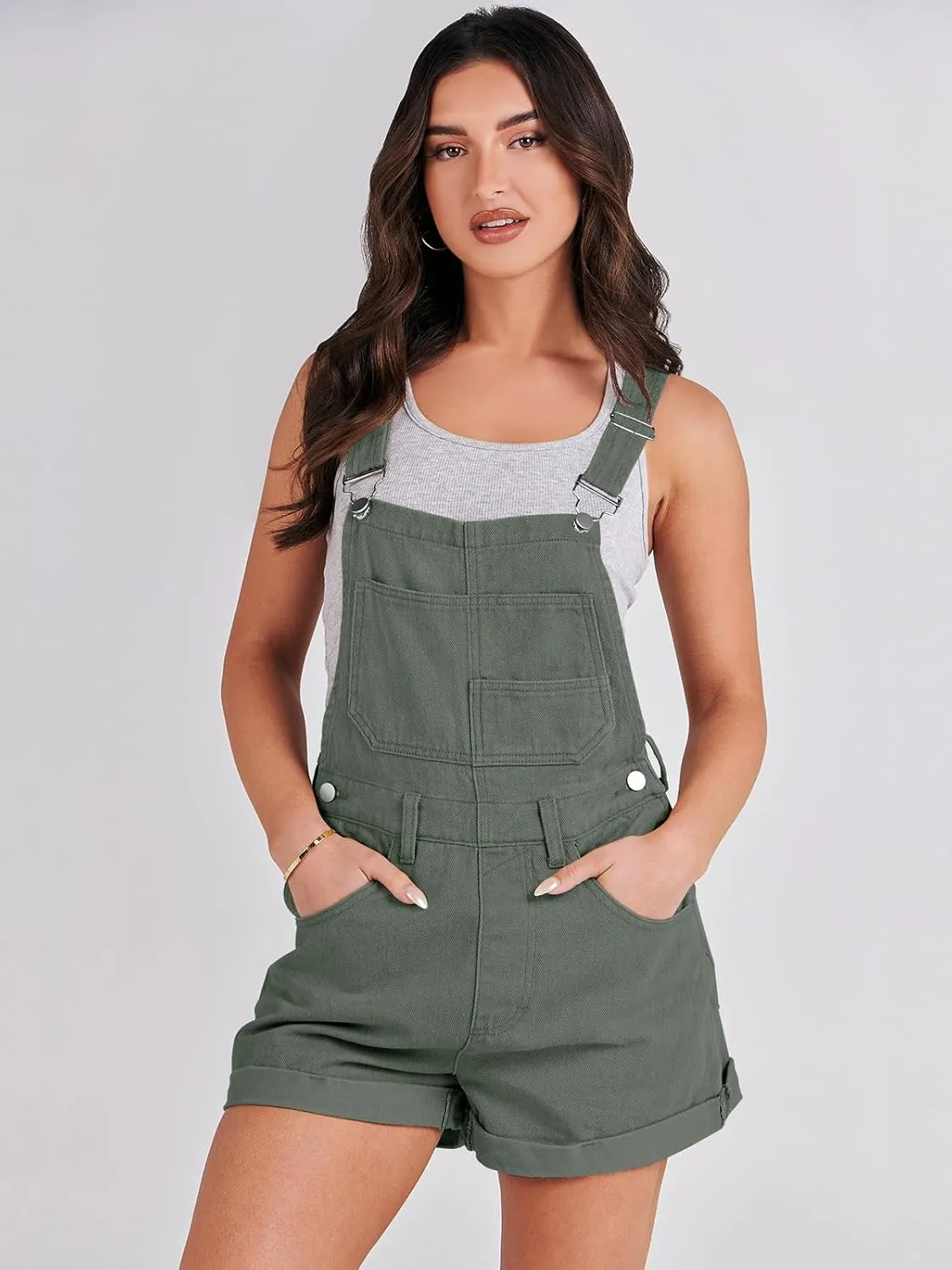 ANRABESS Overalls for Women Denim Shorts Overalls 2025 Summer Casual Loose Fit Adjustable Rompers Jean jumpsuit Bib Shortalls