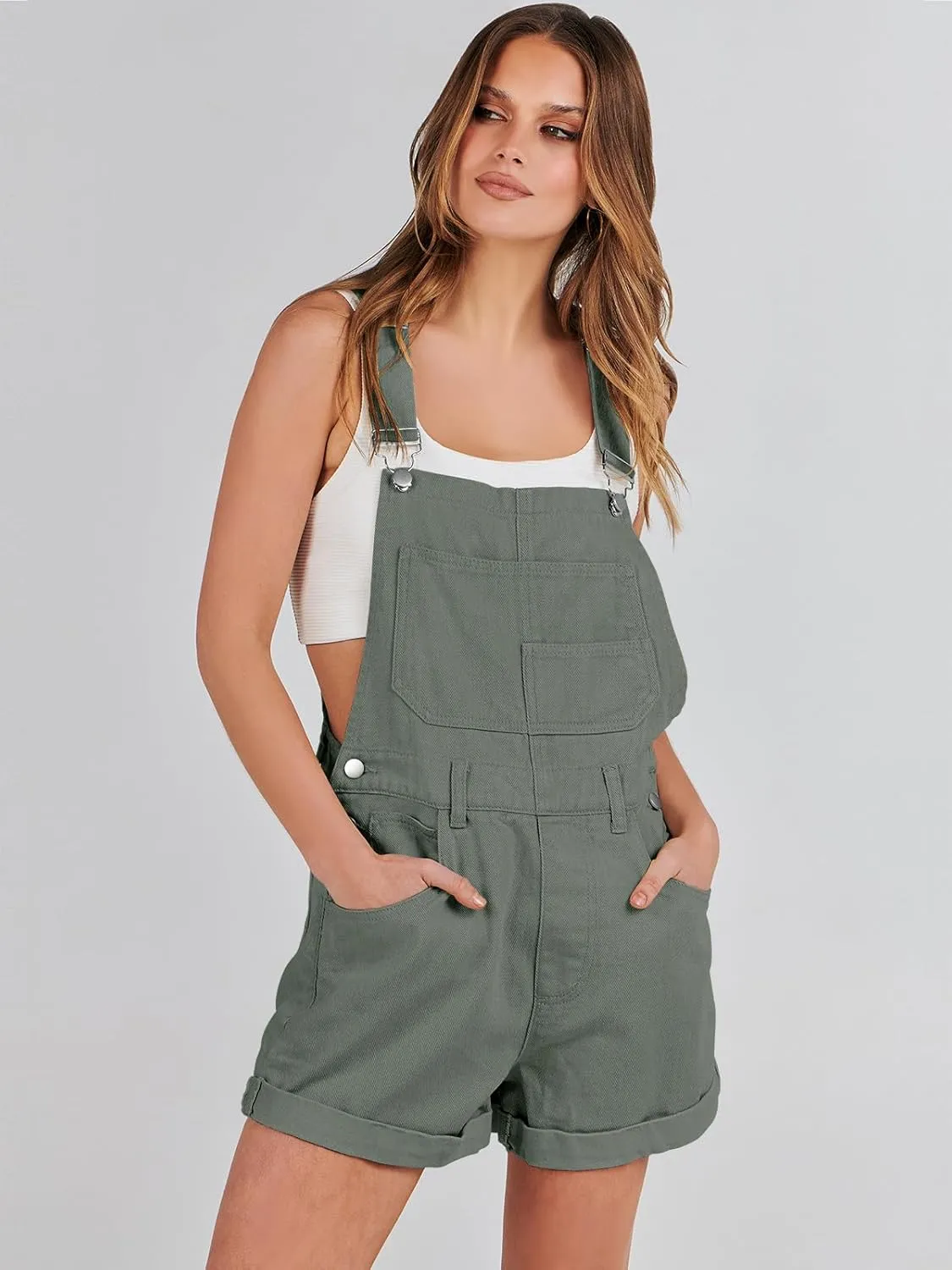 ANRABESS Overalls for Women Denim Shorts Overalls 2025 Summer Casual Loose Fit Adjustable Rompers Jean jumpsuit Bib Shortalls