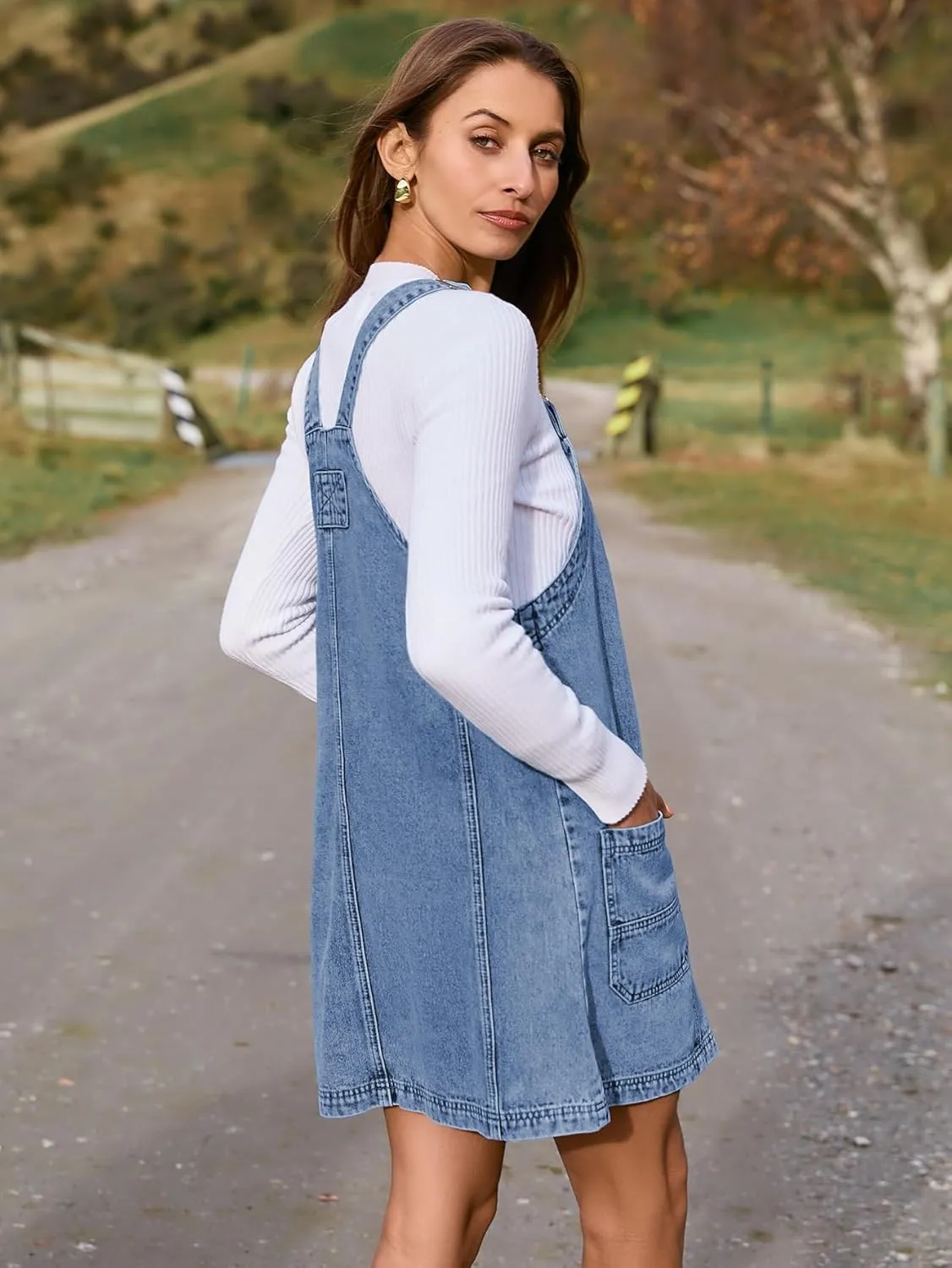 BerryGo Women's Denim Overall Jean Sleeveless Romper 2025 Mini Pinafore Dress Shorts Jumper With Pocket