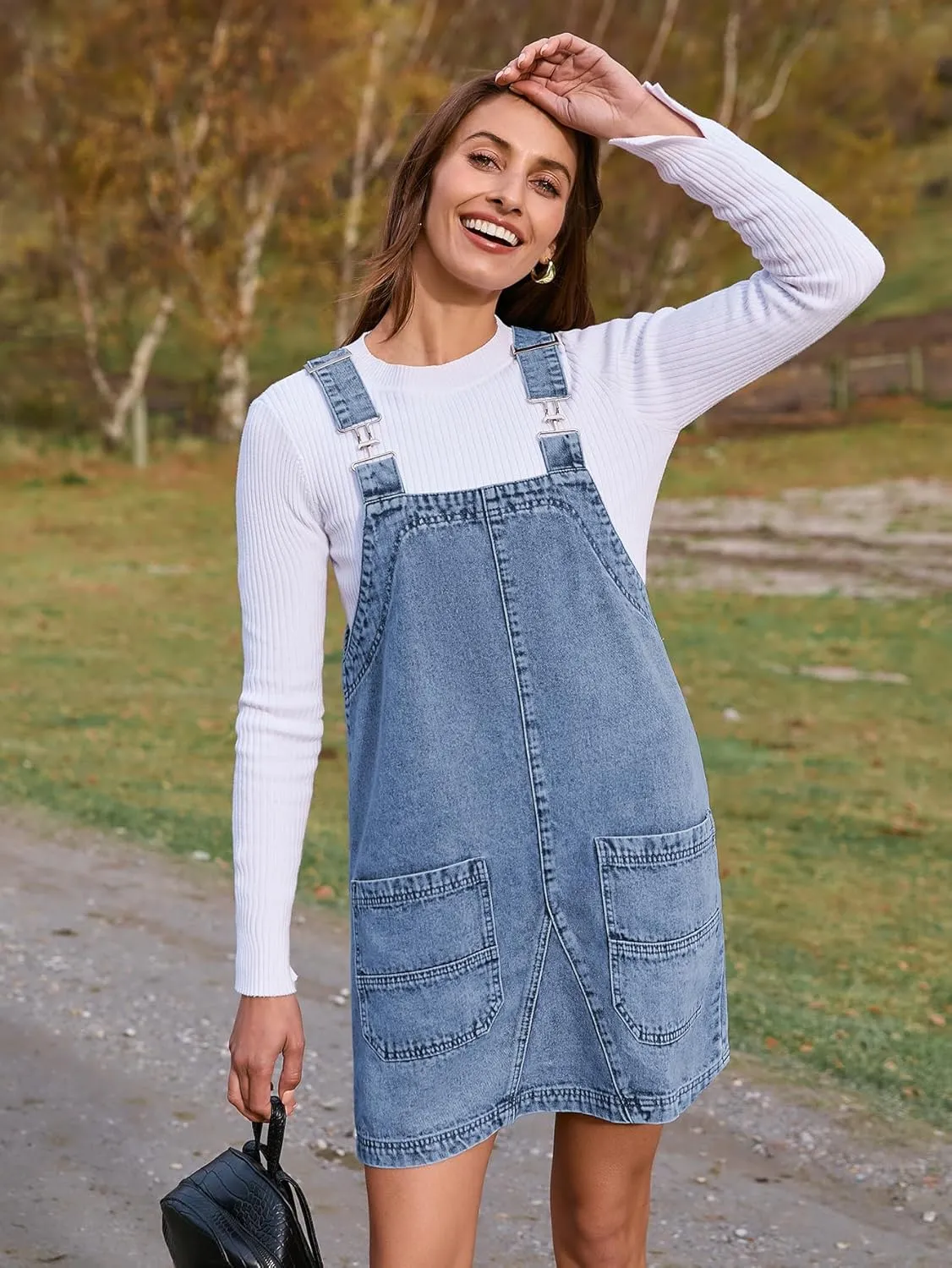 BerryGo Women's Denim Overall Jean Sleeveless Romper 2025 Mini Pinafore Dress Shorts Jumper With Pocket