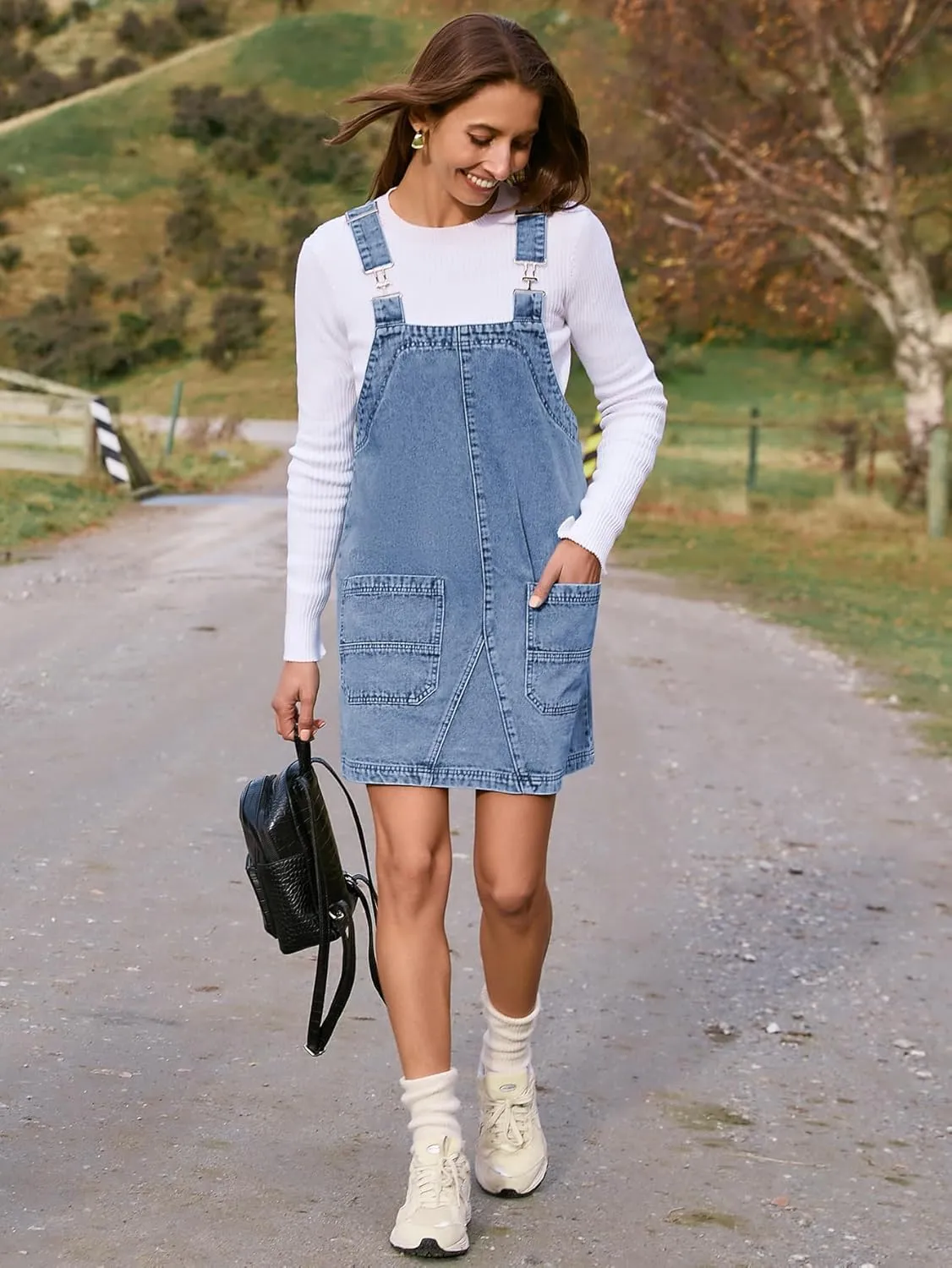 BerryGo Women's Denim Overall Jean Sleeveless Romper 2025 Mini Pinafore Dress Shorts Jumper With Pocket