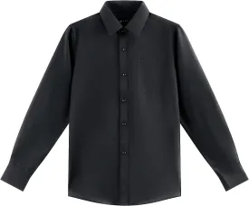 Boys Long Sleeve White Button Down Shirt - Collared Uniform Boys White Dress Shirt Button Up Shirt Boys