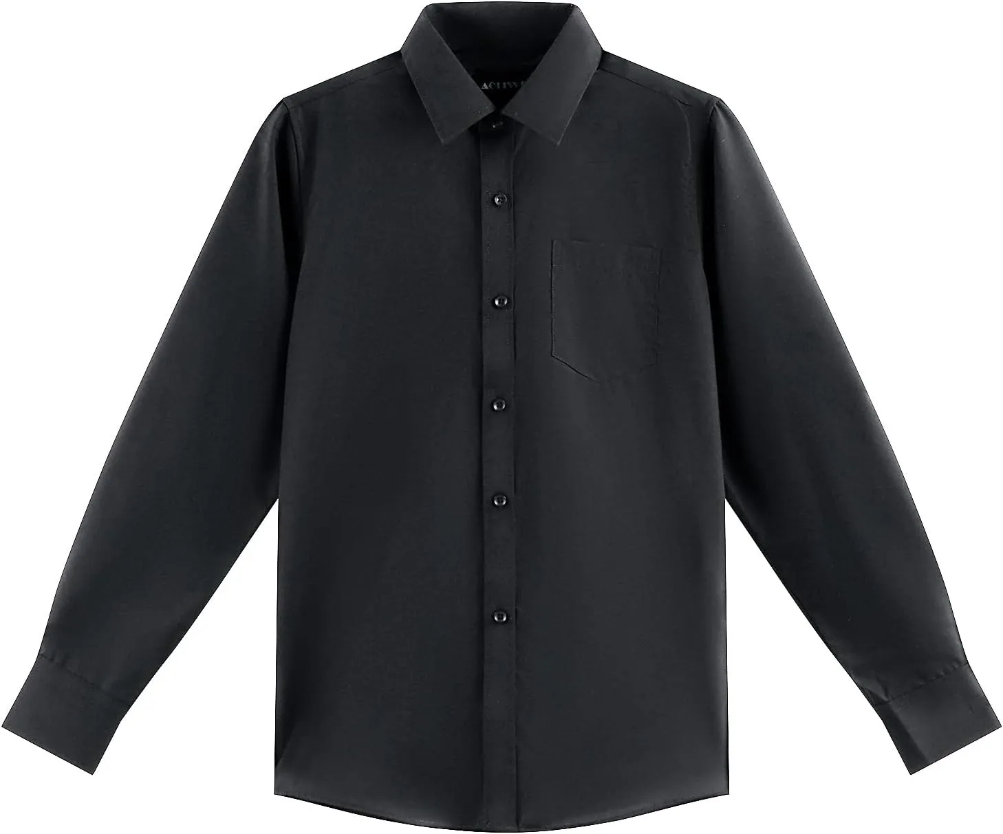Boys Long Sleeve White Button Down Shirt - Collared Uniform Boys White Dress Shirt Button Up Shirt Boys