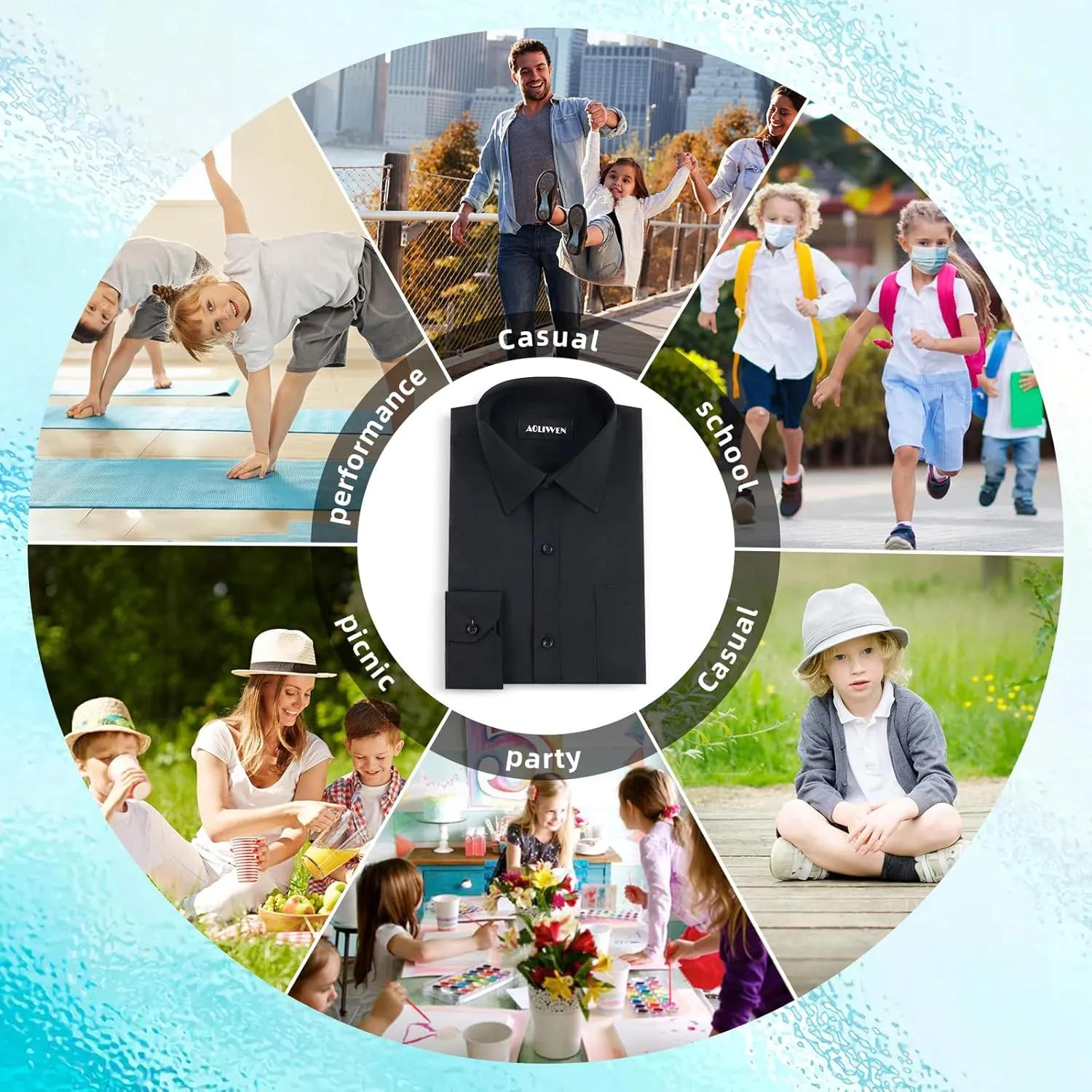 Boys Long Sleeve White Button Down Shirt - Collared Uniform Boys White Dress Shirt Button Up Shirt Boys