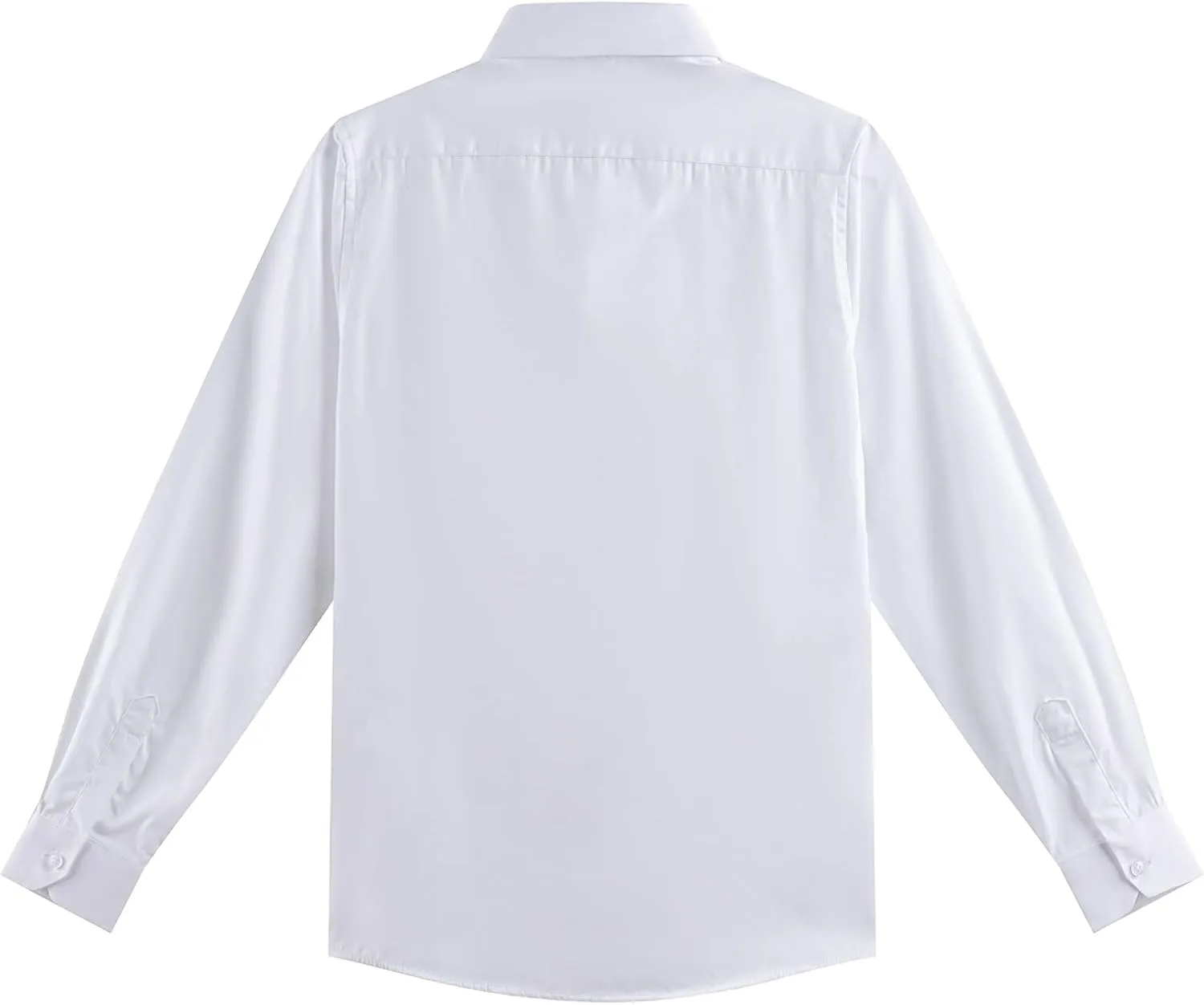 Boys Long Sleeve White Button Down Shirt - Collared Uniform Boys White Dress Shirt Button Up Shirt Boys