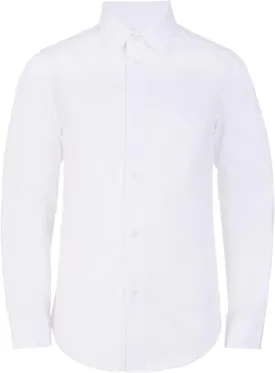 Calvin Klein Boys' Long Sleeve Slim Fit Dress Shirt, Button-Down Style with Cuffs & Shirttail Hem