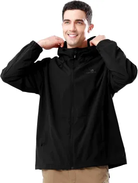 CAMELSPORTS Men Waterproof Softshell Jacket Windbreaker Hooded lightweight Rain Coat for Outdoor Hiking