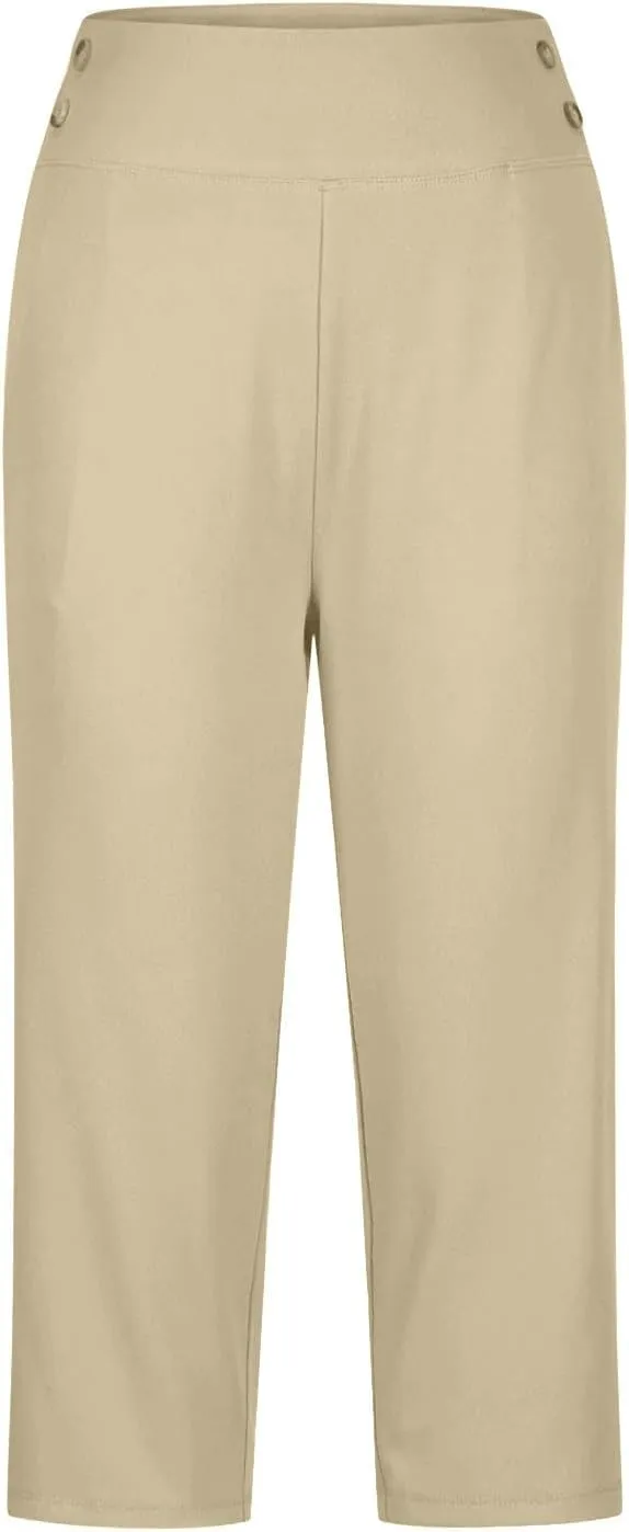 Capri Pants for Women Stretch High Waisted Crop Office Work Pants Summer Casual Capris Slacks Yoga Dress Pant