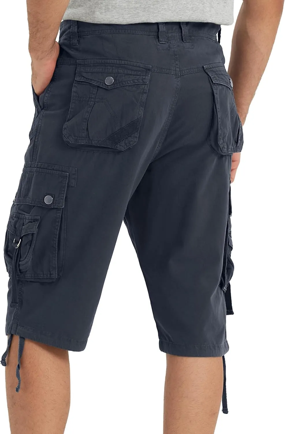 Cargo Shorts for Men Multi Pockets Mens Shorts Twill Below Knee 13 Inches Cotton Relaxed Fit Hiking Outdoor Work