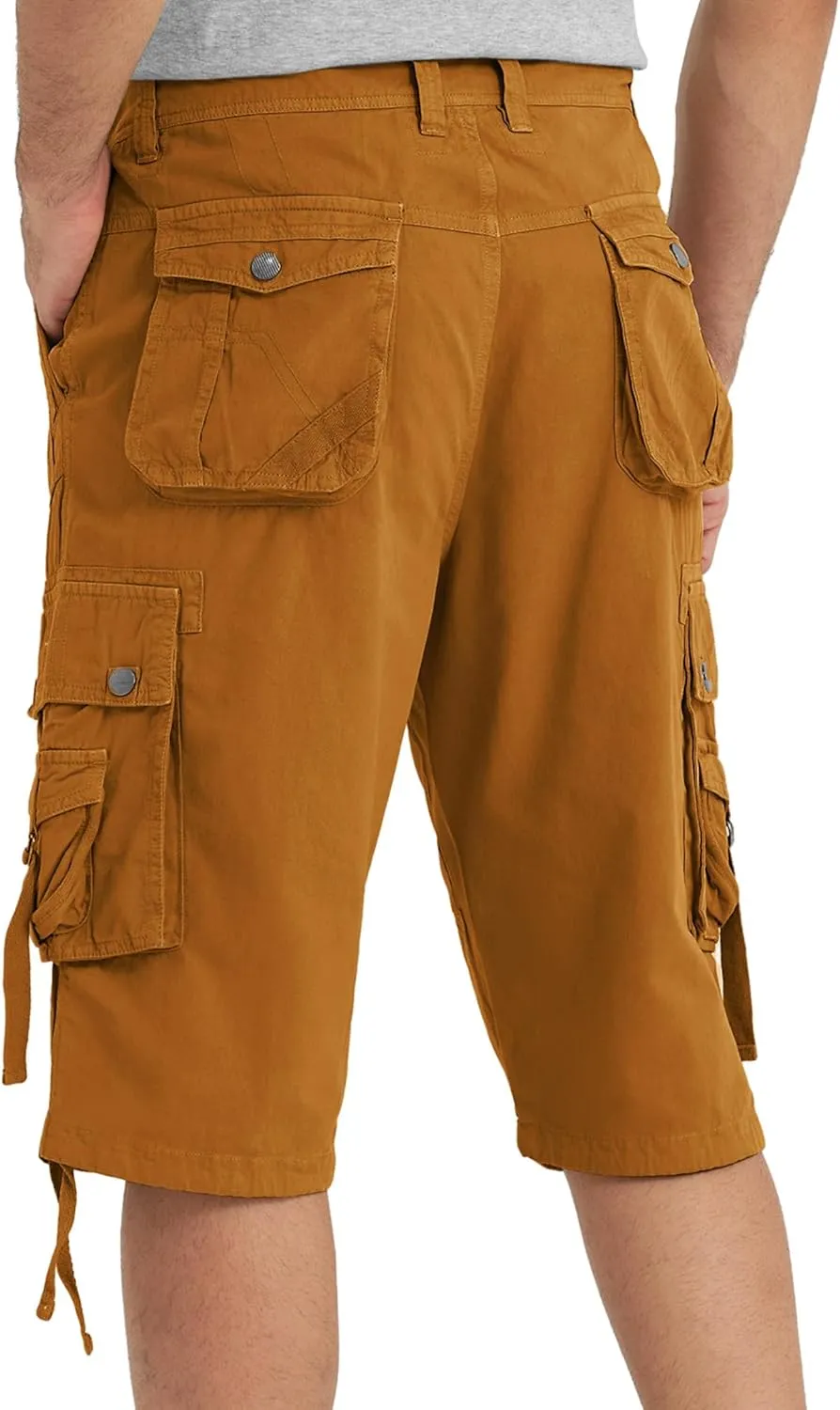 Cargo Shorts for Men Multi Pockets Mens Shorts Twill Below Knee 13 Inches Cotton Relaxed Fit Hiking Outdoor Work