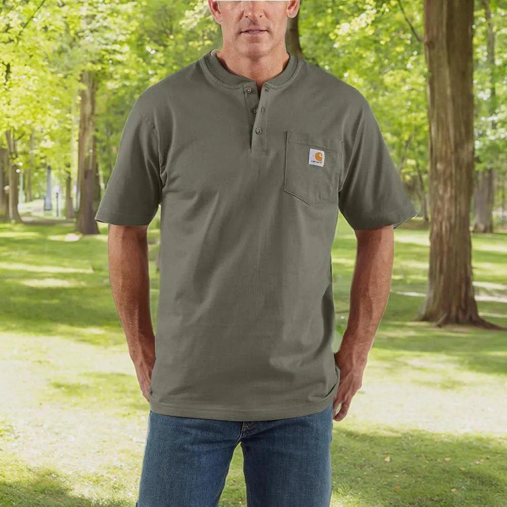 Carhartt Men's Loose Fit Heavyweight Short-Sleeve Pocket Henley T-Shirt