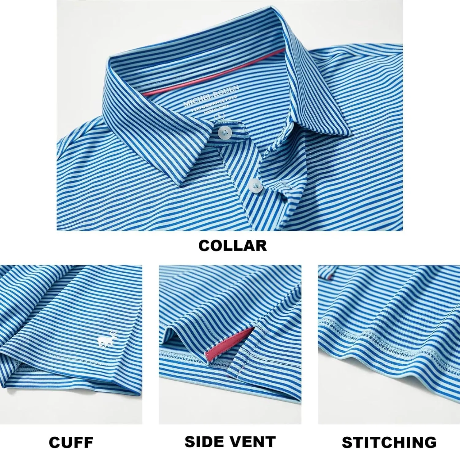 Golf Shirts for Boys Short Sleeve Moisture Wicking Dry Fit Performance Kids Youth Sport Striped Boys Polo Shirts