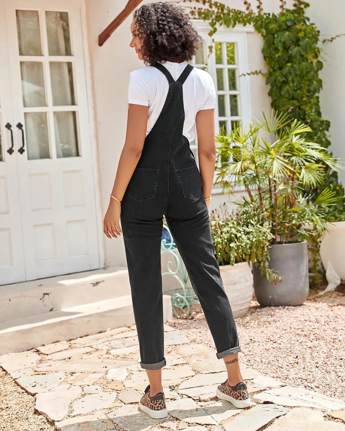 GRAPENT Overalls for Women Loose Fit Jean Denim Bib Jumpsuit Stretch Overall Pants