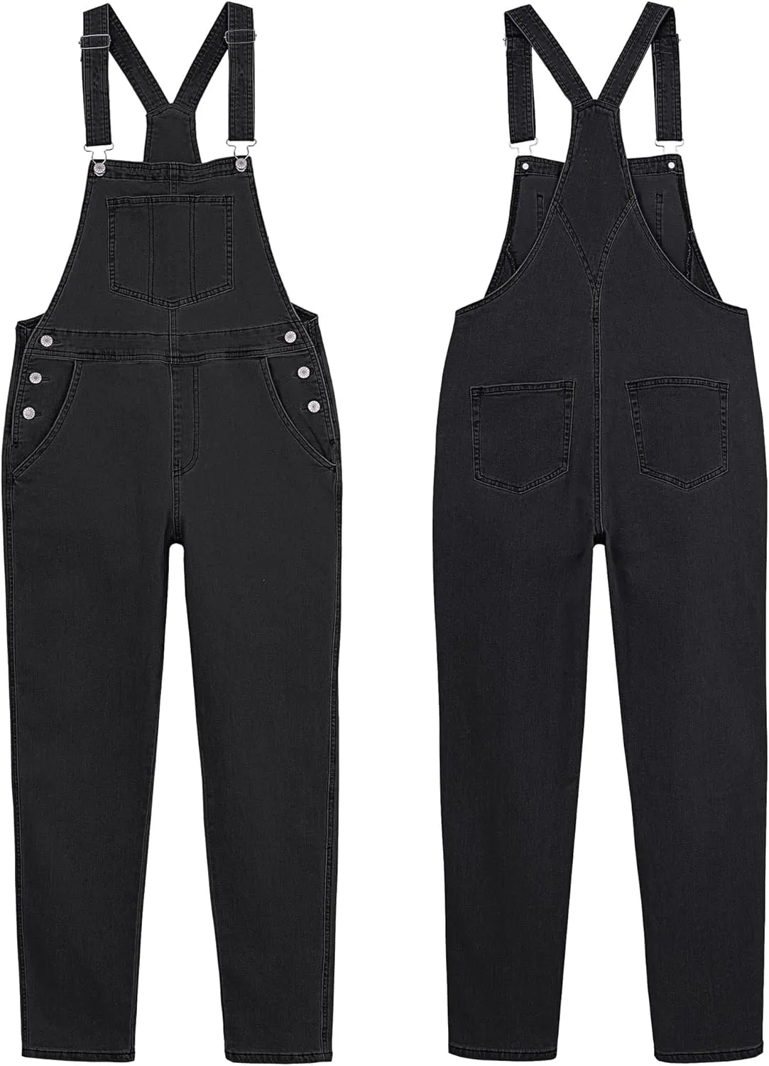 GRAPENT Overalls for Women Loose Fit Jean Denim Bib Jumpsuit Stretch Overall Pants
