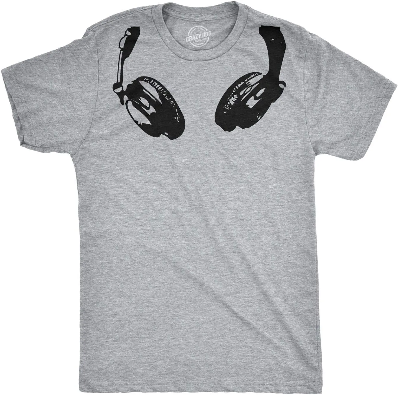 Headphones Around The Neck T Shirt Cool Music Rock and Roll DJ Tee