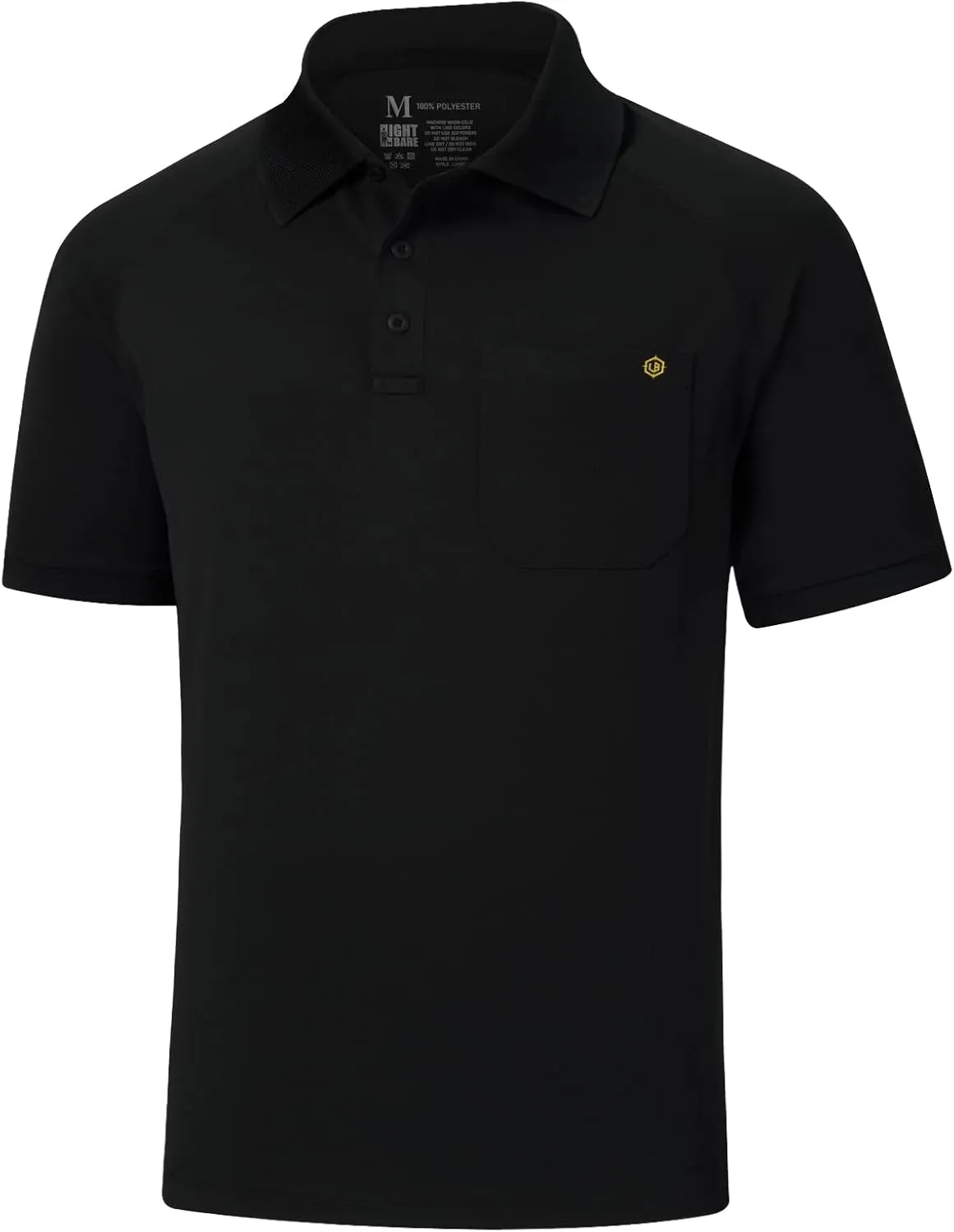 Lightbare Mens Short Sleeve Polo Shirt UPF 50 Performance Moisture Wicking Quick Dry Golf Tennis Polo for Tactical Hiking
