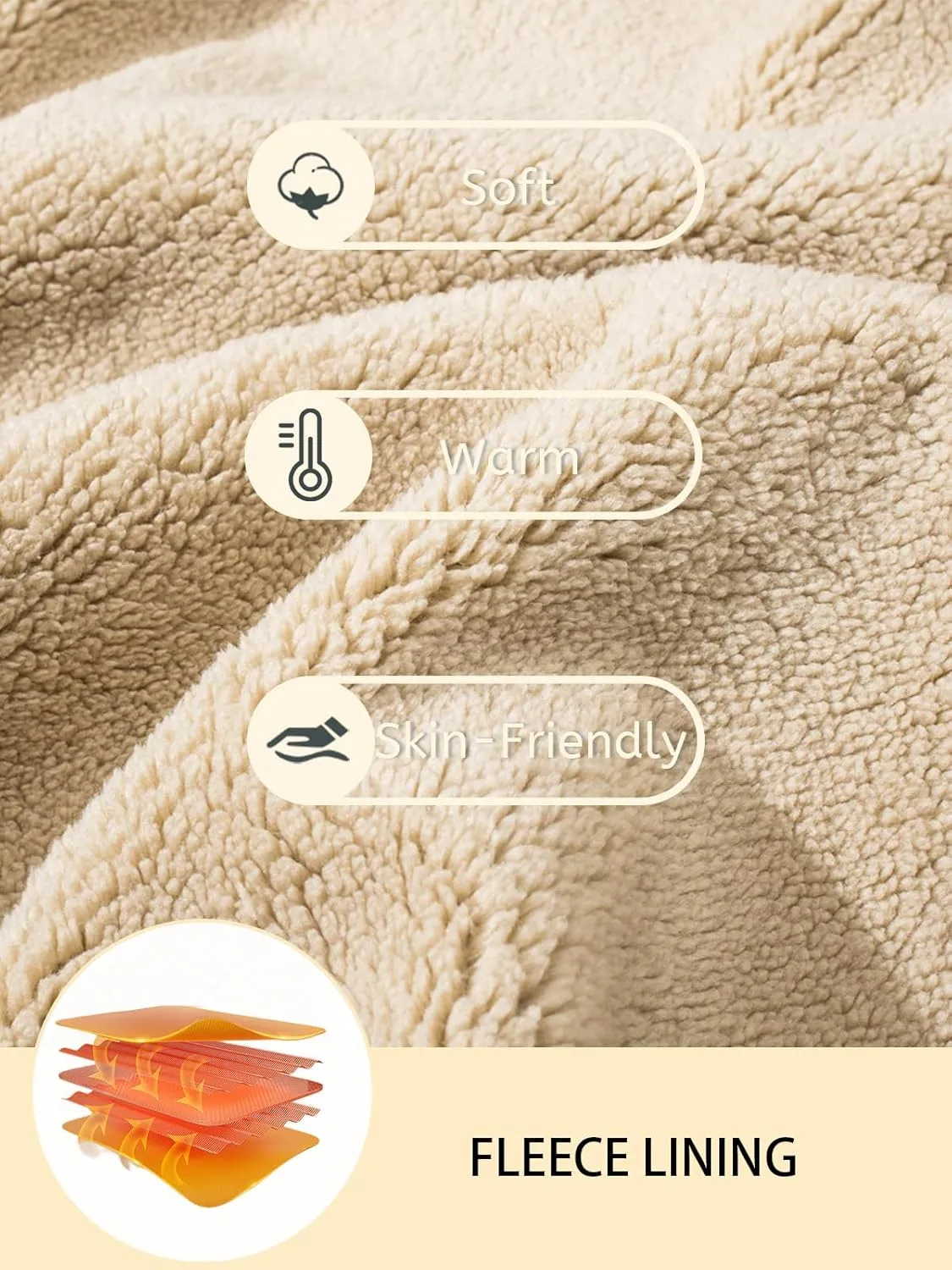 MAGCOMSEN Men's Fleece Hoodie Sherpa Jacket Full Zip Warm Fuzzy Windproof Winter Coats Hooded Outwear