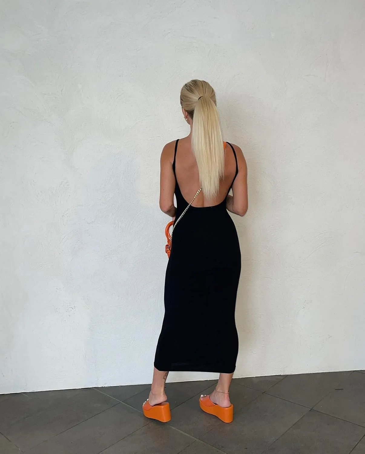 Meihuida Women Cut Out Dress Y2k Summer Sexy Halter Neck Sleeveless Backless Knitted Bodycon Cutout Dress