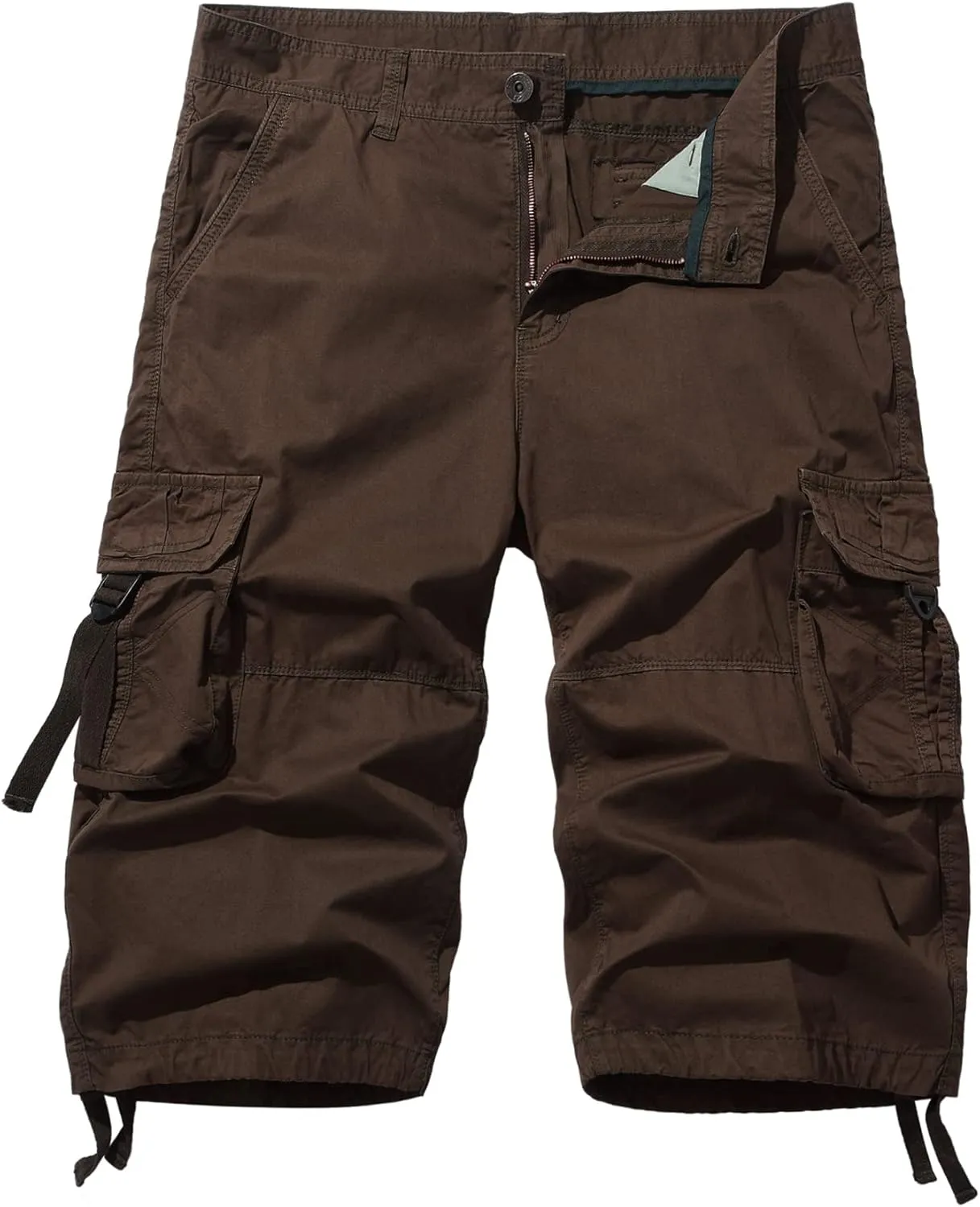Men's Cargo Shorts 3/4 Cotton Relaxed Fit Below Knee Capri Cargo Pants