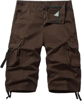 Men's Cargo Shorts 3/4 Cotton Relaxed Fit Below Knee Capri Cargo Pants