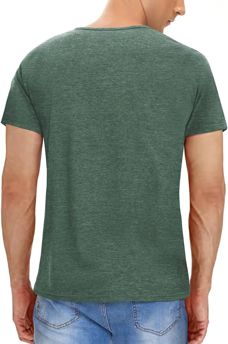 Men's Casual Slim Fit Basic Henley Short/Long Sleeve Fashion T-Shirt