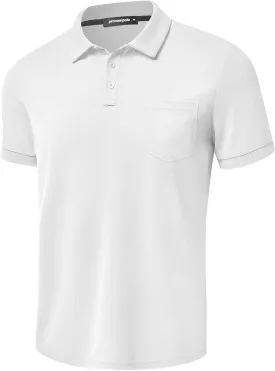 Men's Classic Short Sleeve Polo Shirt Casual Lightweight Solid Golf Shirts with Pocket