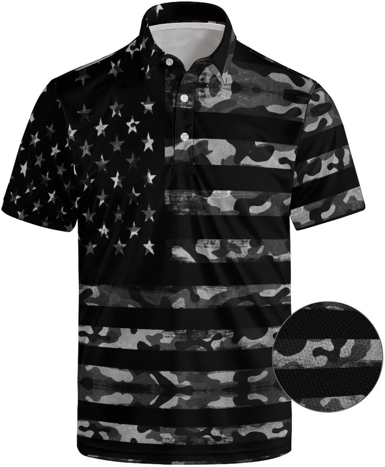 Men's Funny Golf Polo Shirts Short Sleeve Performance Golf Shirts Hawaiian Golf Polos for Summer