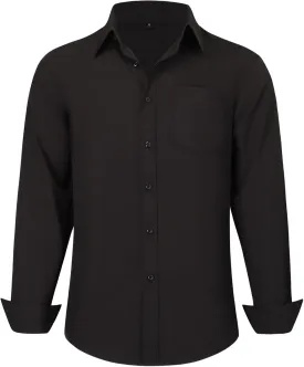 Men's Long Sleeve Dress Shirts, Regular Fit Stretch Wrinkle-Free Business Casual Button-Down Shirts with Front Pocket