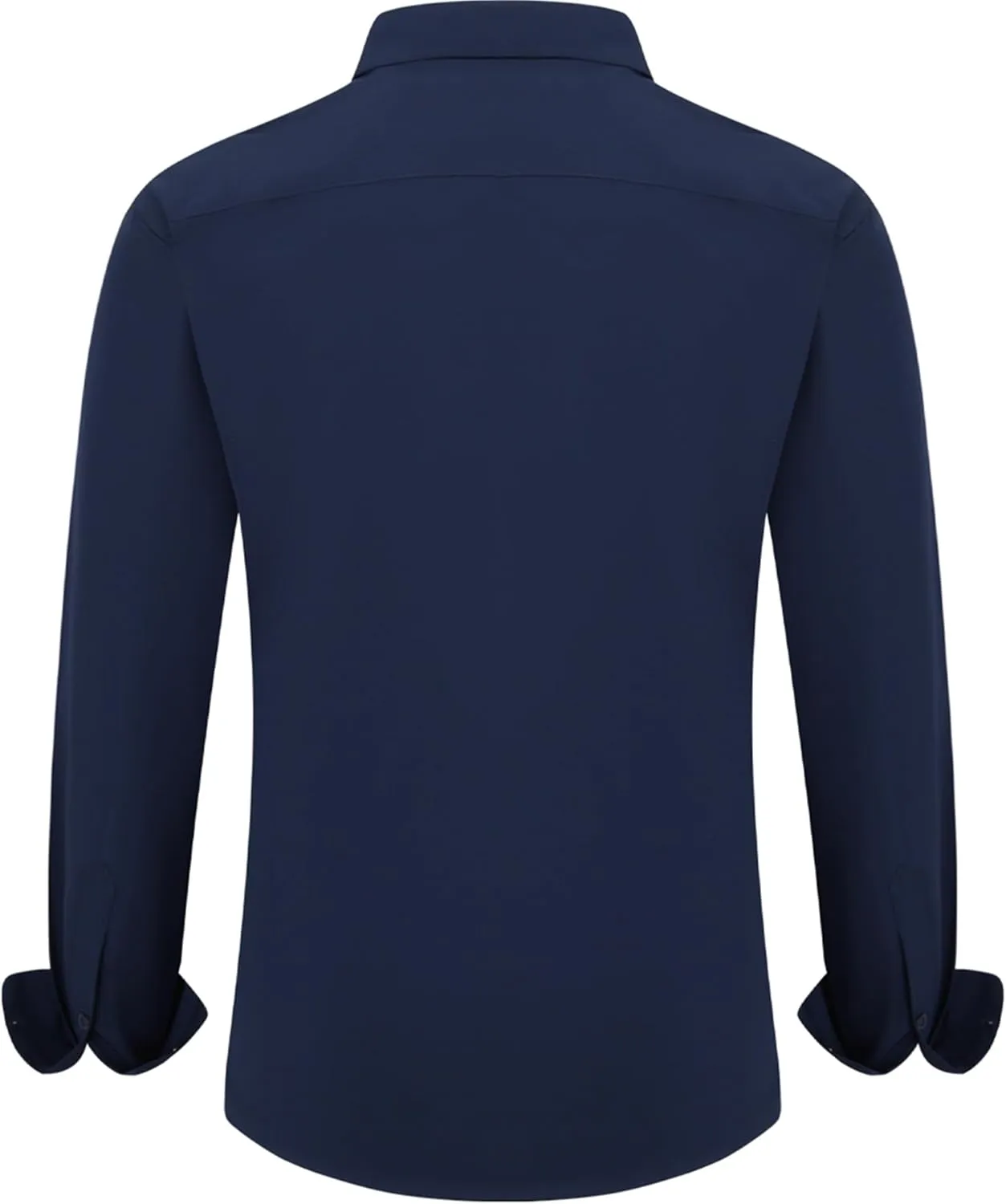 Men's Long Sleeve Dress Shirts, Regular Fit Stretch Wrinkle-Free Business Casual Button-Down Shirts with Front Pocket