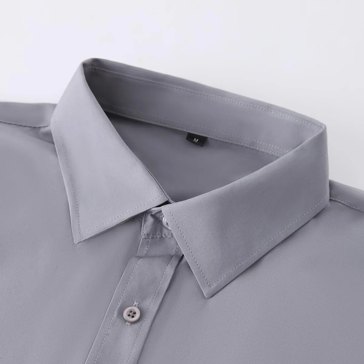 Men's Long Sleeve Dress Shirts, Regular Fit Stretch Wrinkle-Free Business Casual Button-Down Shirts with Front Pocket