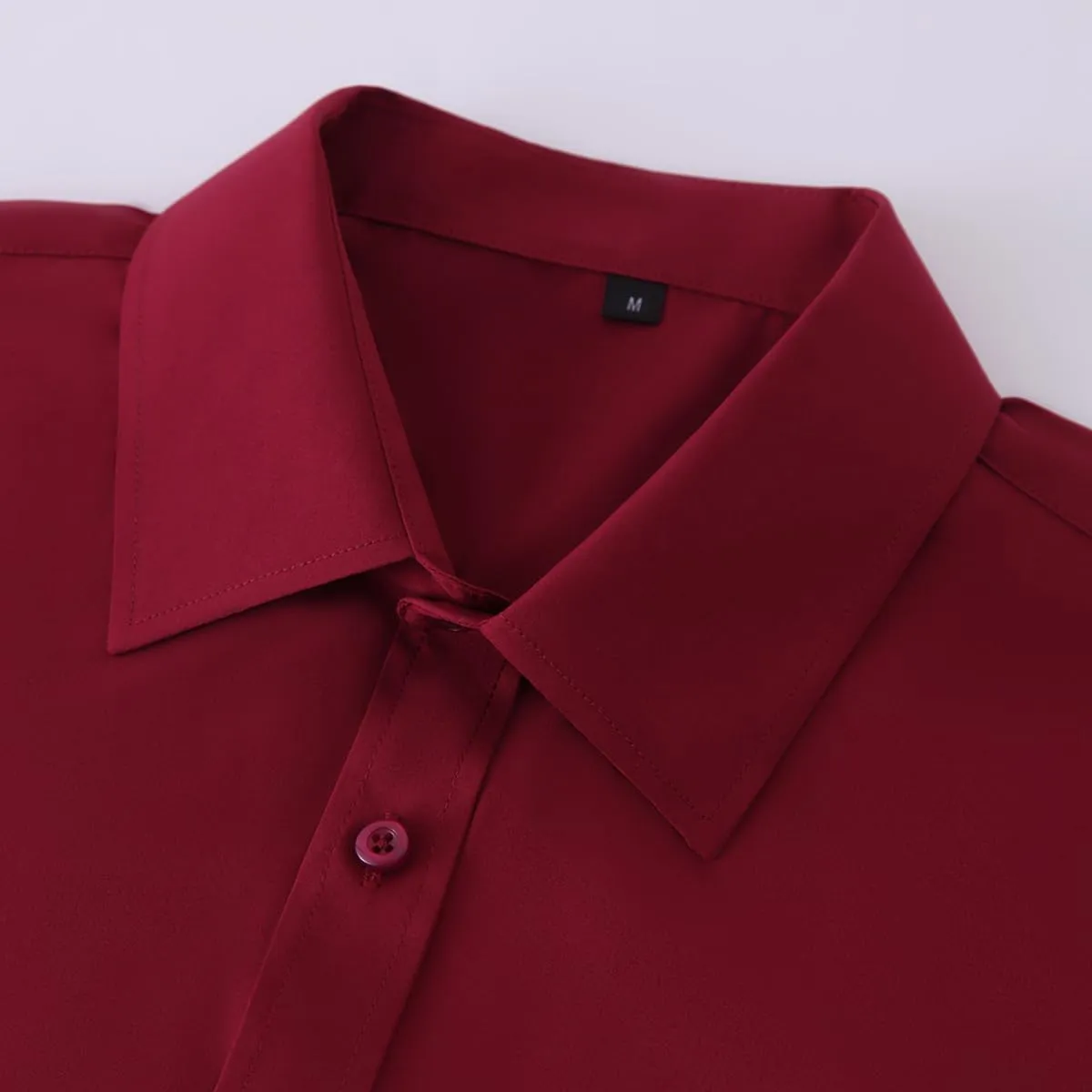 Men's Long Sleeve Dress Shirts, Regular Fit Stretch Wrinkle-Free Business Casual Button-Down Shirts with Front Pocket