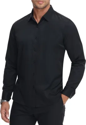 Men’s Slim Fit Dress Shirts Athletic Fitted Long Sleeve Stretch Casual Button Down Shirt