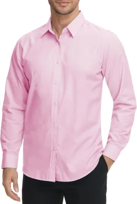 Men’s Slim Fit Dress Shirts Athletic Fitted Long Sleeve Stretch Casual Button Down Shirt