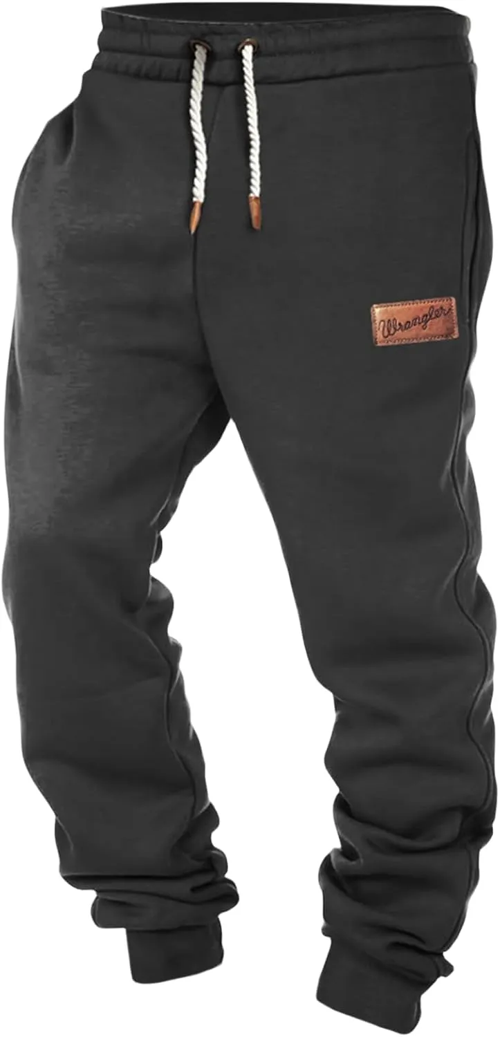 Mens Stretch Elastic Waist Drawstring Athletic Running Workout Jogger Cargo Sweatpants with Pockets Sport Trousers