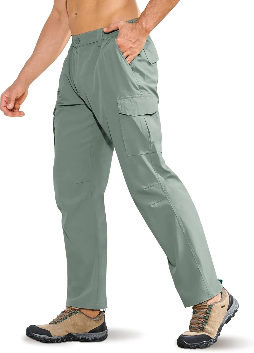 MOURCE Hiking Pants Men Lightweight - Water Resistant Quick Dry Outdoor Cargo Pants for Men with 8 Pockets