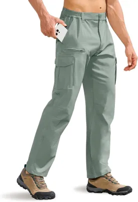 MOURCE Hiking Pants Men Lightweight - Water Resistant Quick Dry Outdoor Cargo Pants for Men with 8 Pockets