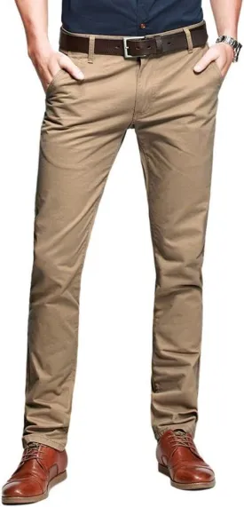 OCHENTA Mens Tapered Flat Front Casual Dress Pants, Chinos Pants Men