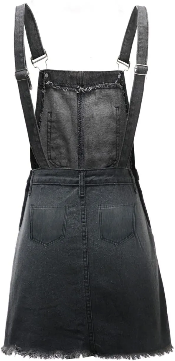 OIOLOYJM Denim Jumpsuit for Womens Shortalls Casual Adjustable Straps High Waist Bib Jeans Overalls Shorts Rompers for Women