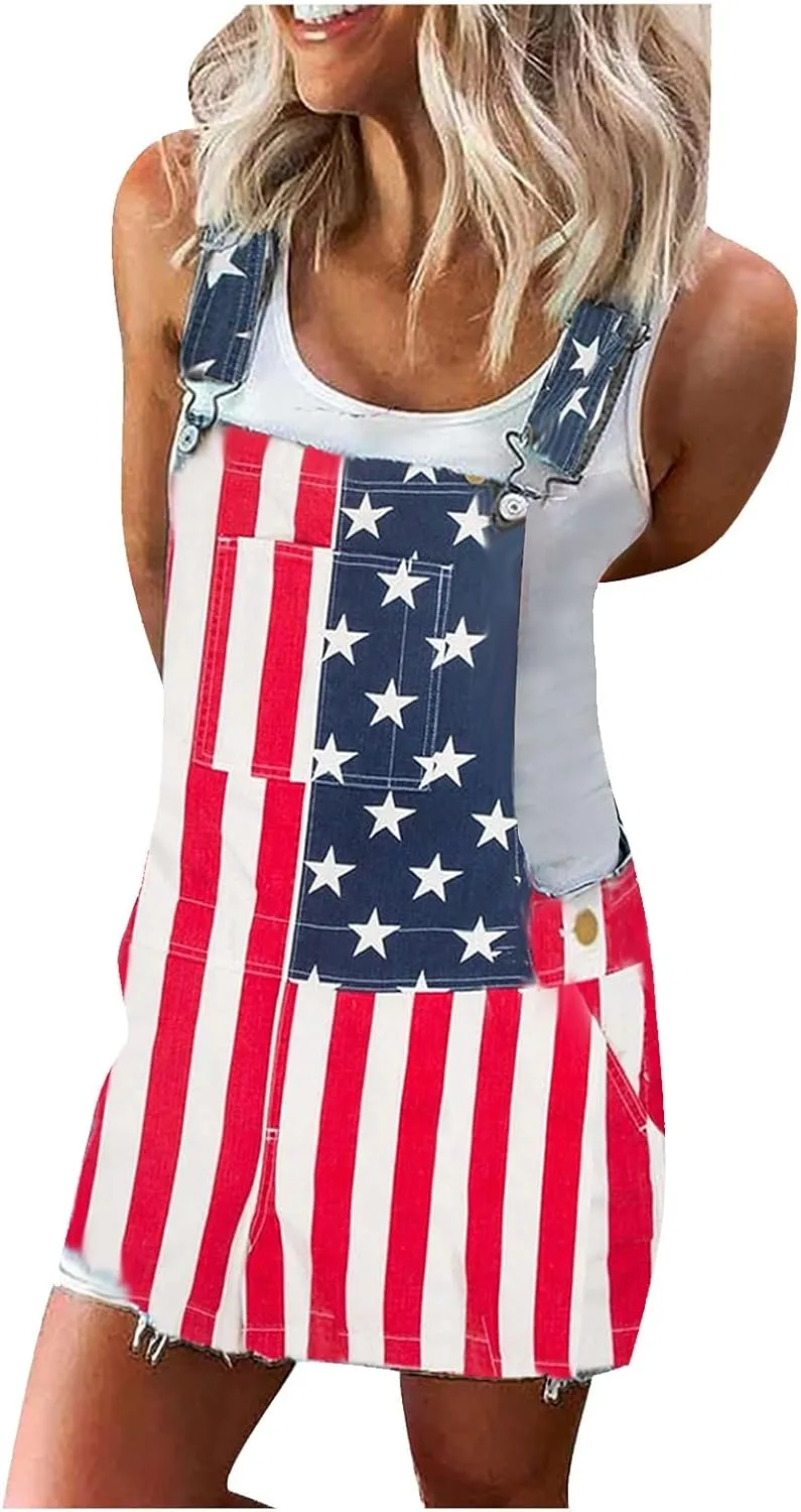 OIOLOYJM Denim Jumpsuit for Womens Shortalls Casual Adjustable Straps High Waist Bib Jeans Overalls Shorts Rompers for Women
