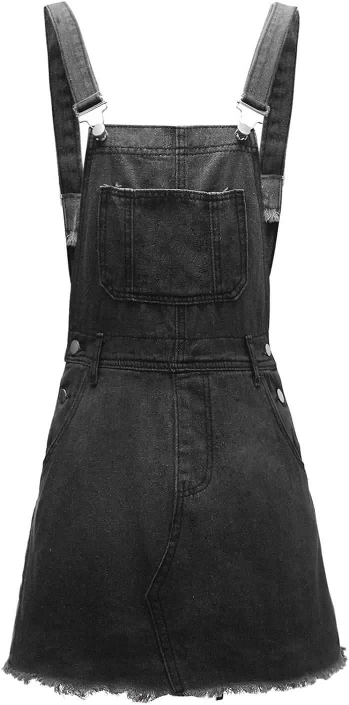 OIOLOYJM Denim Jumpsuit for Womens Shortalls Casual Adjustable Straps High Waist Bib Jeans Overalls Shorts Rompers for Women