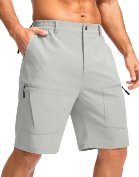 Pudolla Men's Hiking Cargo Shorts 9" Lightweight Stretch Travel Work Shorts for Men Outdoor Casual with 5 Pockets