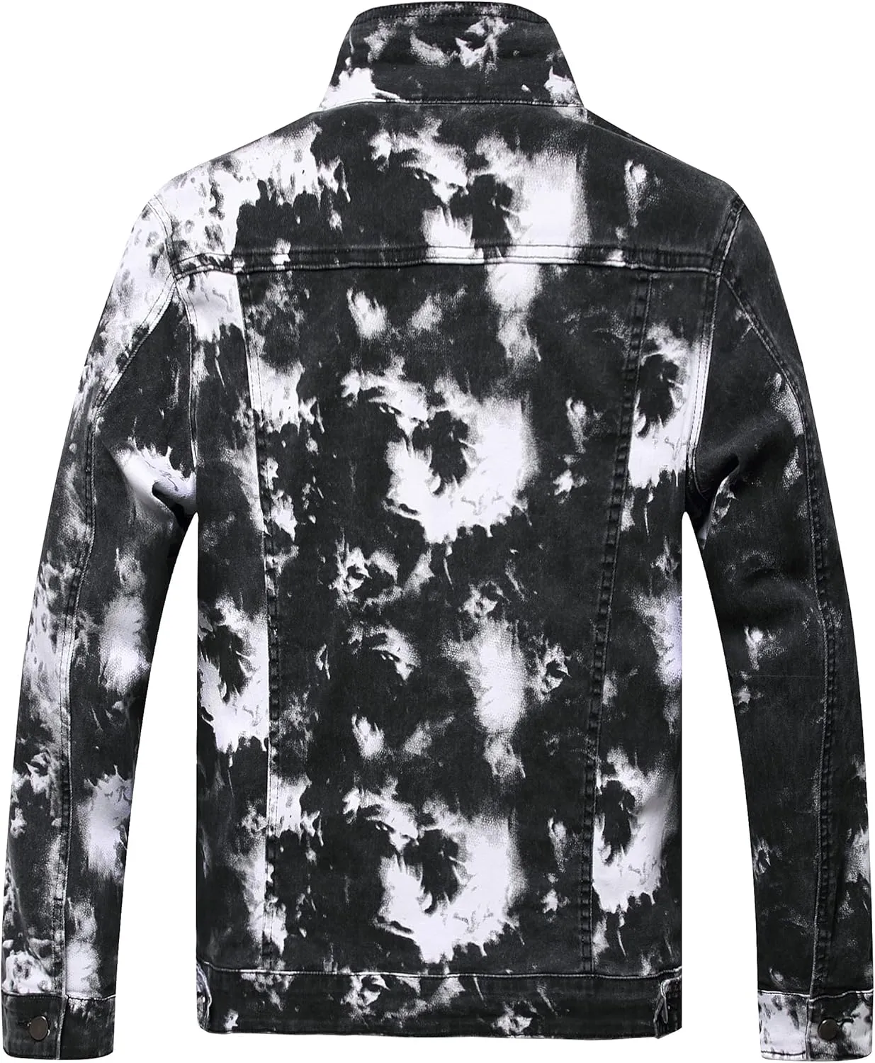 RANMCC Jean Jacket for Men Slim Fit Ripped Denim Jacket Coat