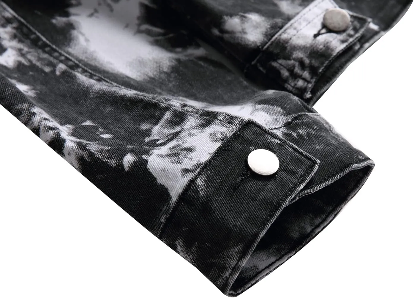 RANMCC Jean Jacket for Men Slim Fit Ripped Denim Jacket Coat