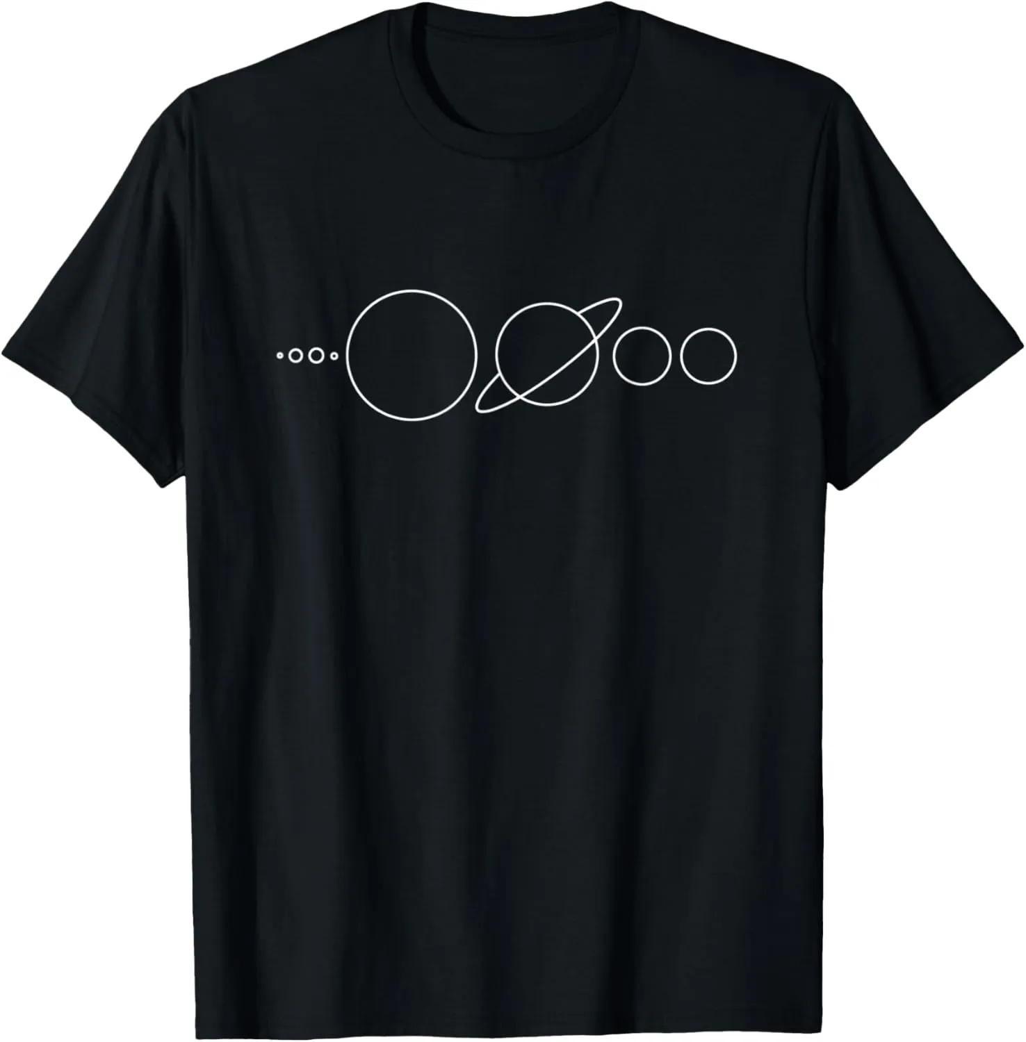 Solar system planets minimalist white outline graphic T-Shirt