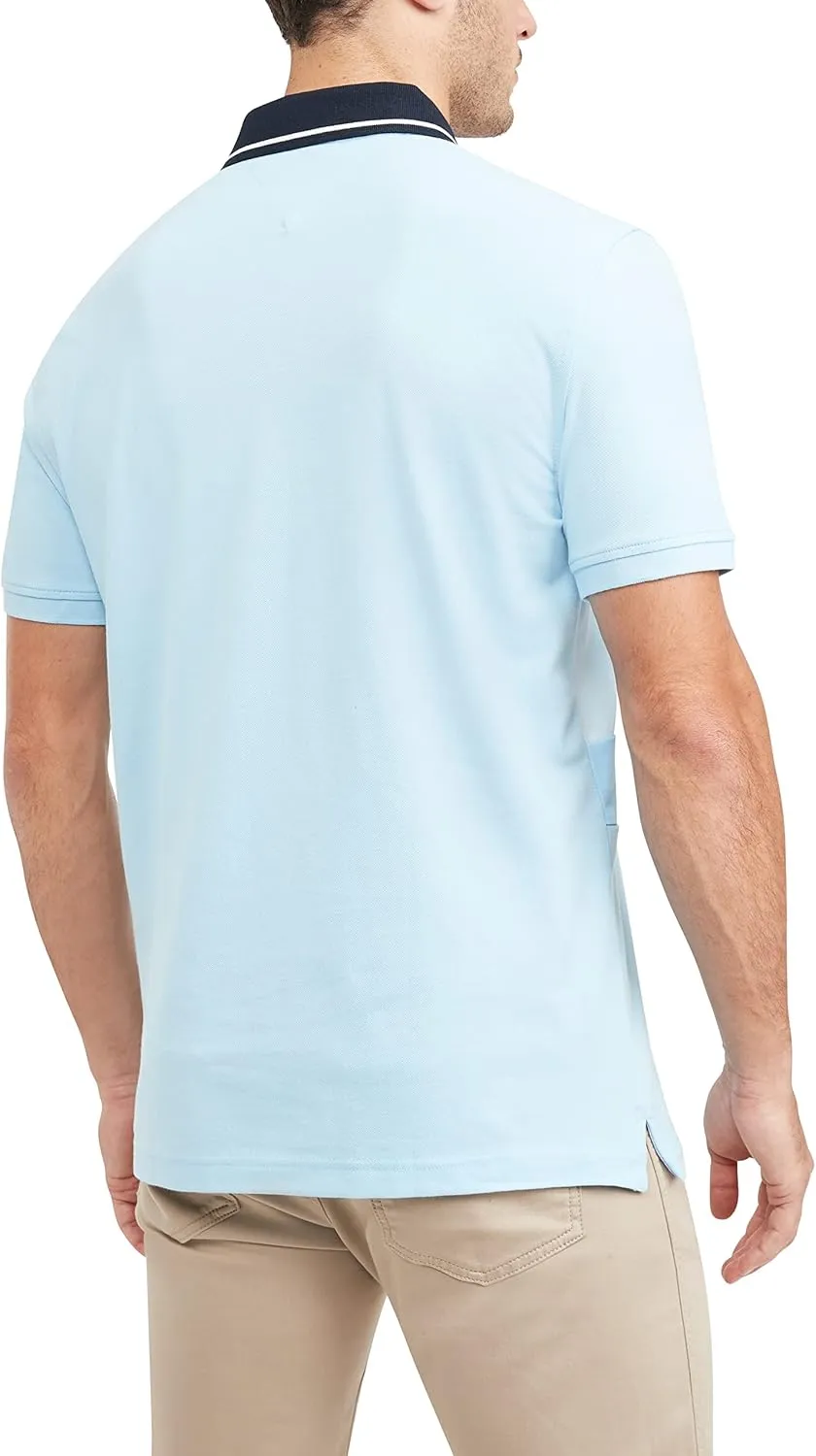 Tommy Hilfiger Men's Short Sleeve Cotton Pique Flag Graphic Polo Shirt in Custom Fit